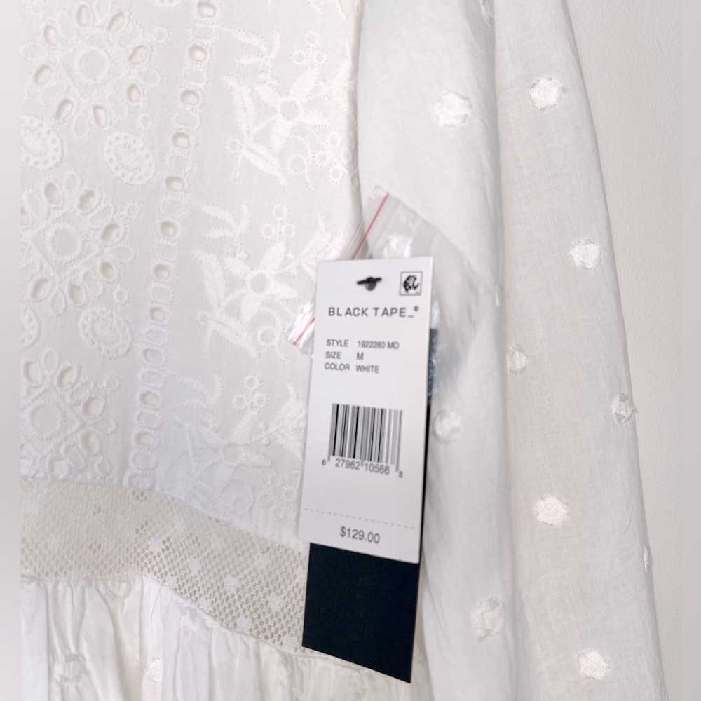 Black Tape_ White Eyelet Mini Dress - Picture 7 of 12